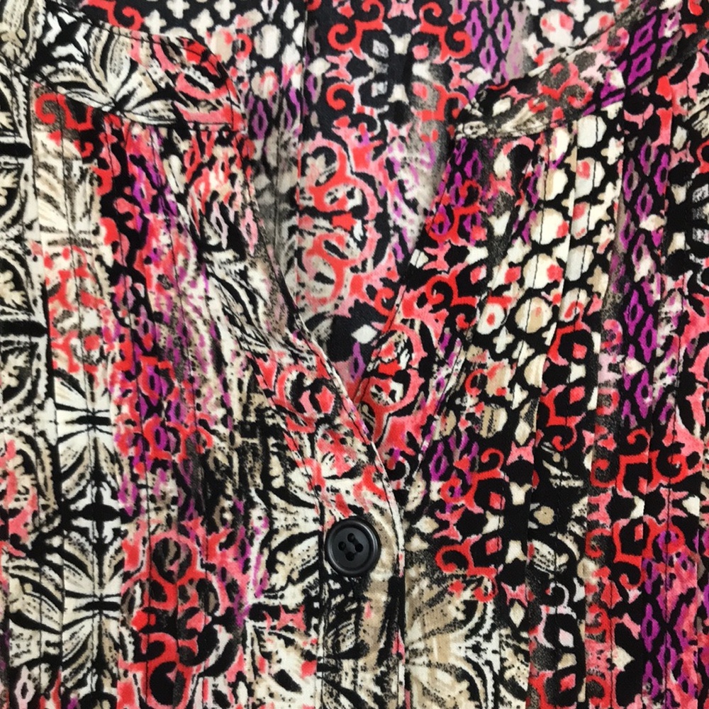 Catherines Women’s Boho Pattern Multi-Color Pleat… - image 3